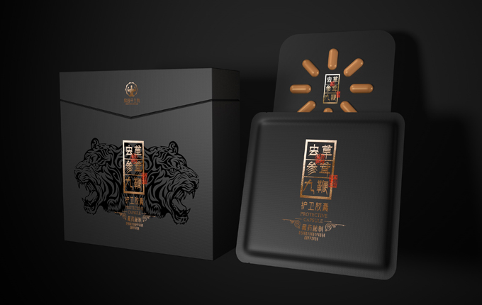 蟲草參茸九鞭膠囊養(yǎng)生藥品包裝設(shè)計(jì)